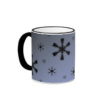 Gray Blue Snowflakes Mug