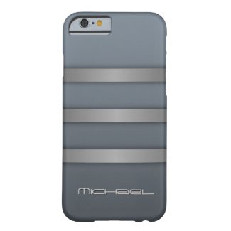 Gray Blue Stripes Monogram Manly iPhone 6 Case