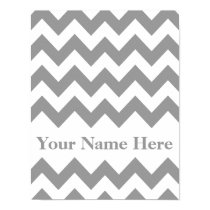 Gray Bold Chevron with name Posters