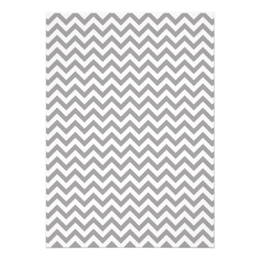 Gray Boy Moustache Chevron Baby Shower Personalized Invitations