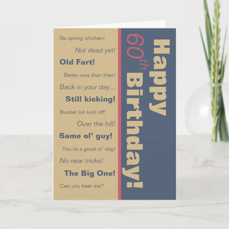 Gray Brown Funny Old Age Jokes Birthday Card Zazzle