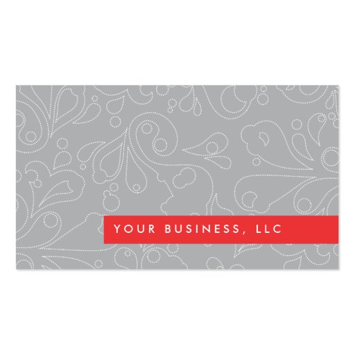 Gray Bubbles with Red Bar Business Card Design (front side)