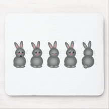 Gray Bunnies Mouse Pad