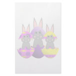 Gray Bunny Easter Eggs Custom Stationery