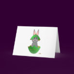 Gray Bunny Green Christmas Ornament Merry Christma