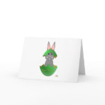 Gray Bunny Green Christmas Ornament Merry Christma