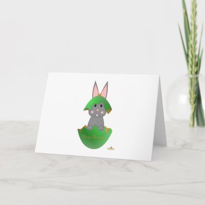 Gray Bunny Green Christmas Ornament Merry Christma cards