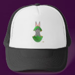 Gray Bunny Green Christmas Ornament Merry Christma