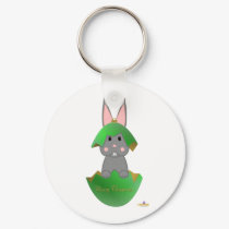 Gray Bunny Green Christmas Ornament Merry Christma keychains by animalacres Gray Bunny Green Christmas Ornament Merry Christma keychains