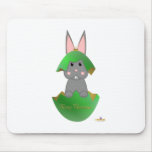 Gray Bunny Green Christmas Ornament Merry Christma
