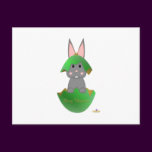 Gray Bunny Green Christmas Ornament Merry Christma