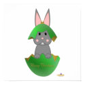 Gray Bunny Green Christmas Ornament Merry Christma posters