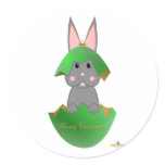 Gray Bunny Green Christmas Ornament Merry Christma