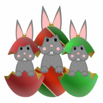 Gray Bunny In A Christmas Ornaments photo sculptures by mydeas Gray Bunny In A Christmas Ornaments photo sculptures