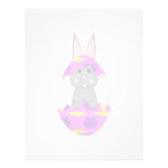 Gray Bunny In A Pink Egg Personalized Letterhead