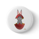 Gray Bunny Red Christmas Ornament buttons