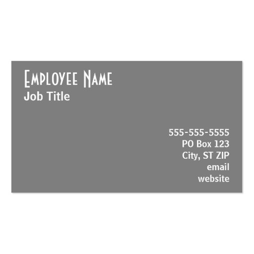 Gray Business Card (back side)