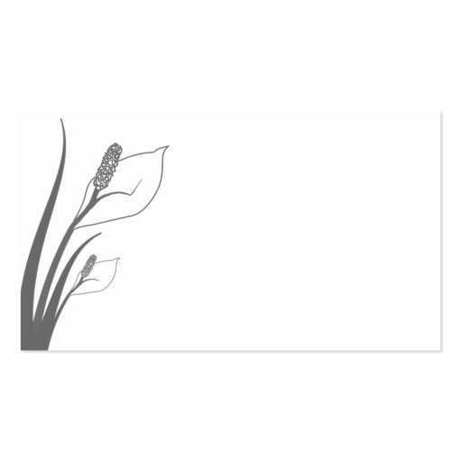 Gray Calla Lily Silhouette Business Cards (back side)