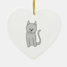 Gray Cat Cartoon. Christmas Ornaments