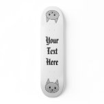 Gray Cat Cartoon. Skateboard Deck