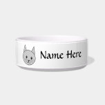 Gray Cat. Cat Food Bowls