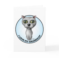Gray Cat - I Love My Grandcat Card