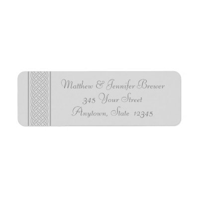 Gray Celtic Knot Thin Envelope Address Labels