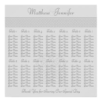 Gray Celtic Knot Wedding Reception Seating Chart Poster
