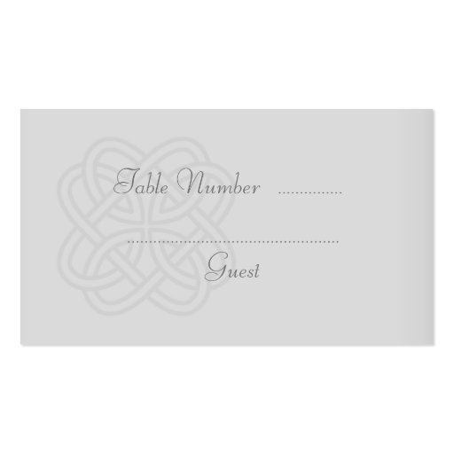 Gray Celtic Knot Wedding Table Place Cards Business Cards (front side)