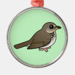 Gray-cheeked Thrush Christmas Tree Ornaments