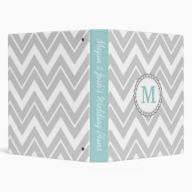 Gray Chevron 3 Ring Binder