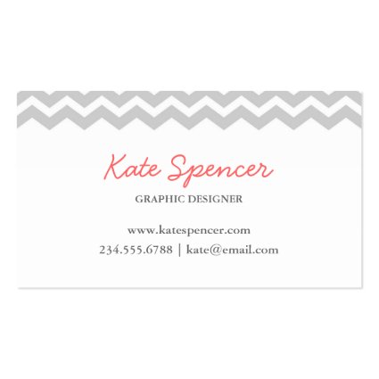 Gray Chevron and Polka Dot Business Card Templates