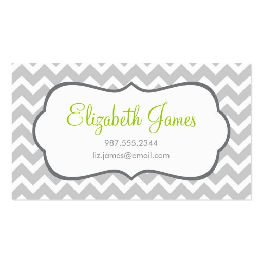 Gray Chevron Business Card Templates (front side)