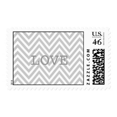 Gray Chevron LOVE Stamp