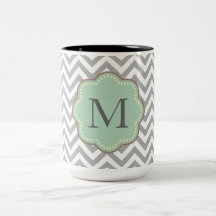 Gray Chevron Mugs