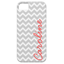 Gray Chevron Personalized Custom Monogram iPhone 5 Case