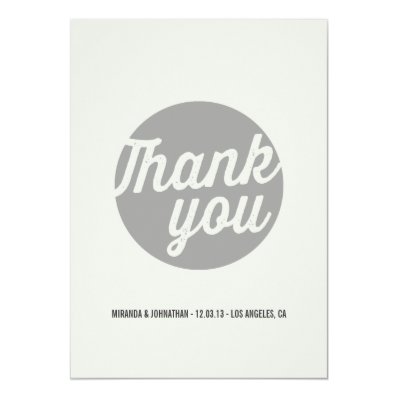 Gray Chic Photo Wedding Thank You Cards