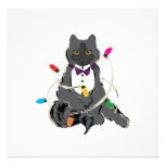 Gray Christmas Cat Custom Announcements