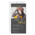 Gray class of graduation photo announcement card customized photo card