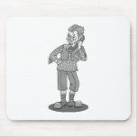 Gray clown on phone mouse pads
