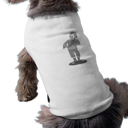Gray clown on phone pet t-shirt Gray clown on phone pet t-shirt