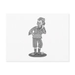 Gray clown on phone postcards
