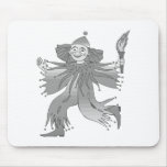 Gray clown with torch mousepads