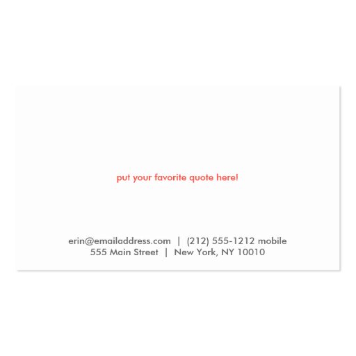GRAY & CORAL ORIGAMI CRANE Business Card (back side)