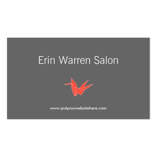 GRAY & CORAL ORIGAMI CRANE Business Card