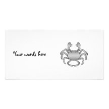 Gray crab photo card template