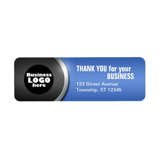 Gray Curve & Blue "THANK YOU for your BUSINESS" Return Address Label