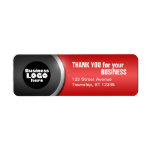 Gray Curve & Red "THANK YOU for your BUSINESS" Custom Return Address Label