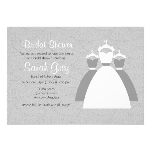 Gray Custom Bridal Shower Invites