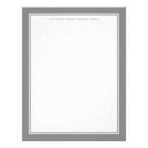 Gray Custom Stationery w/ Signature Heading Text Letterhead Template